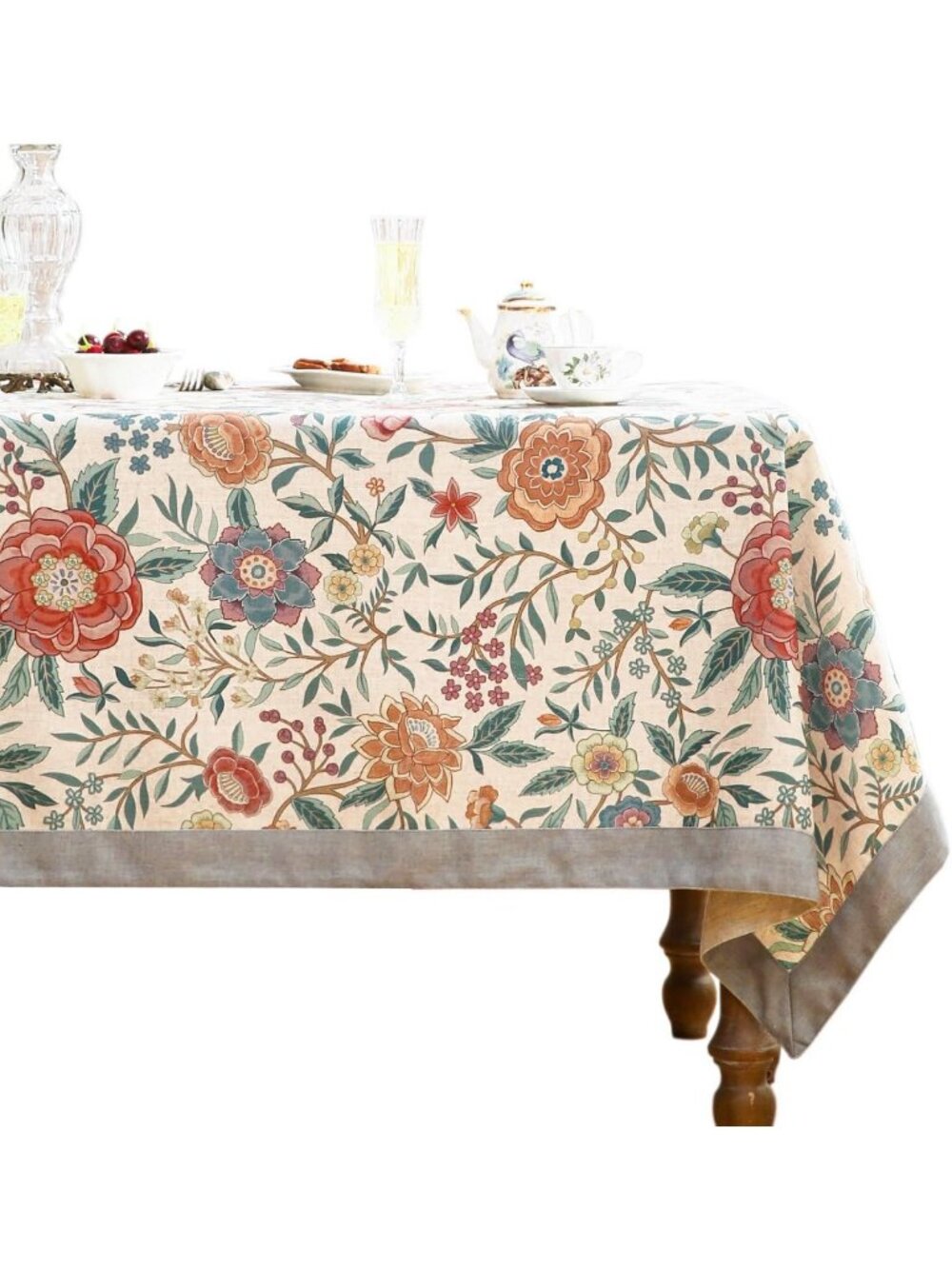 Designer Vintage Rectangular Elegant Tablecloth,71"x55